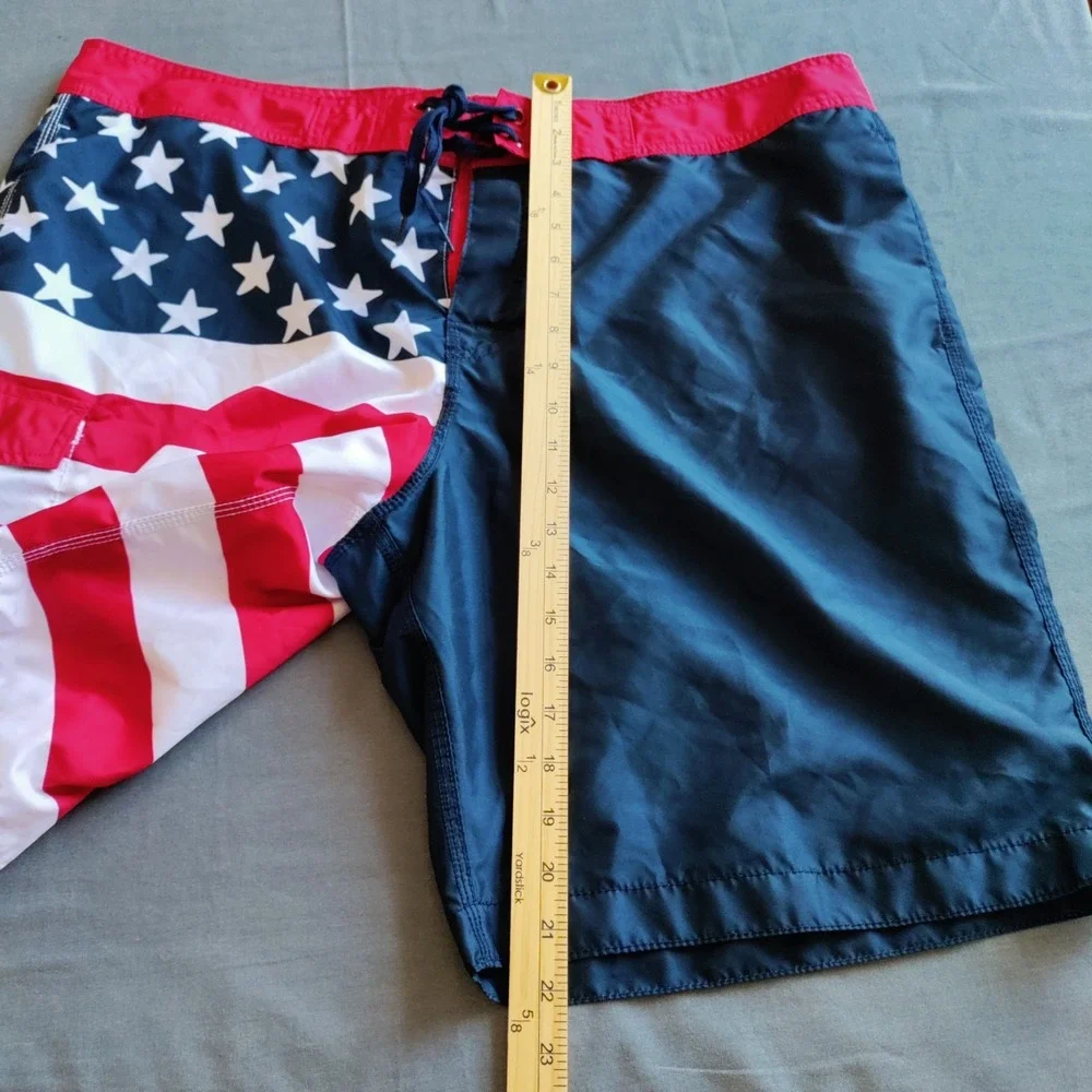 Old Navy American Flag Patriotic Board Swim Resorts Beach Graphic Shorts Men XXL